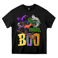Black Meow i mean, boo Halloween Heavy Core Tee - NancyCooperArtShop