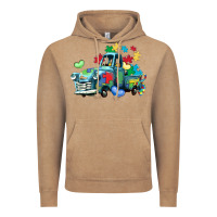Vintage Coffee autism truck Vintage Hoodie - LillyAllenDesigns