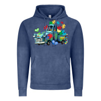 Vintage Denim autism truck Vintage Hoodie - LillyAllenDesigns