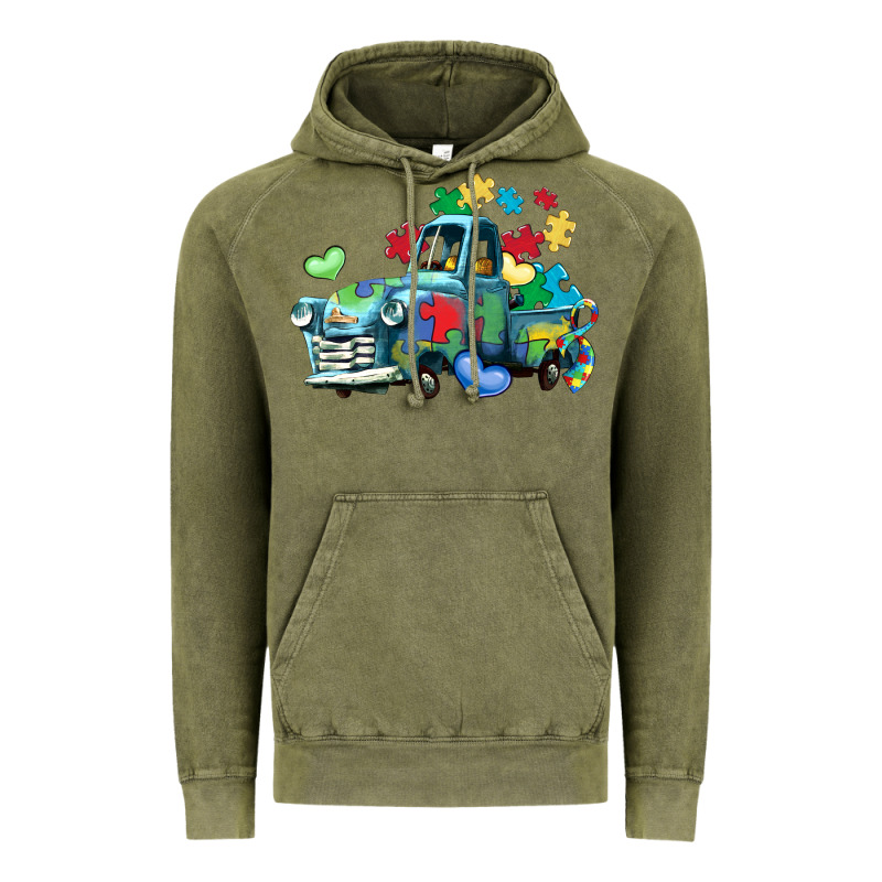 Autism Truck Vintage Hoodie by LillyAllenDesigns | Teevron