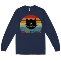 Navy Awesome Since 1974 Long Sleeve Tee - Bettercallsaul