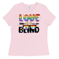 Bubblegum Pink love is blind Ladies Tee - MaliasSmallBusiness
