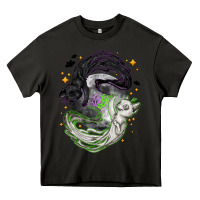 Asphalt Magical cats ghost with moon Halloween Heavy Core Tee - NancyCooperArtShop
