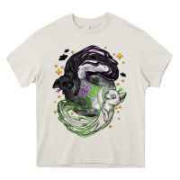 Cream Magical cats ghost with moon Halloween Heavy Core Tee - NancyCooperArtShop