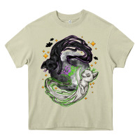 Mossy Magical cats ghost with moon Halloween Heavy Core Tee - NancyCooperArtShop