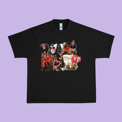 Christmas Bear Family Urban Heavy Tee Designed By Lillyallendesigns