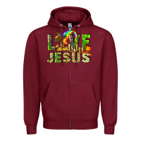 Burgundy Love like Jesus Zipper Hoodie - CowGirlArtShop