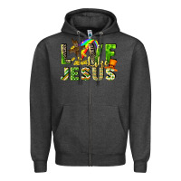 Charcoal Heather Love like Jesus Zipper Hoodie - CowGirlArtShop