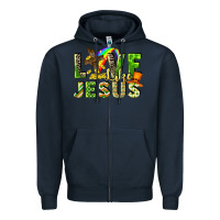 Navy Love like Jesus Zipper Hoodie - CowGirlArtShop