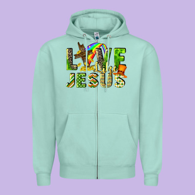 Love Like Jesus Zipper Hoodie Designed By Cowgirlartshop