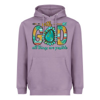 Lavender with god all things are possible with turquoise gemstone bbs Heavyweight Hoodie - BundleAndBundleShop