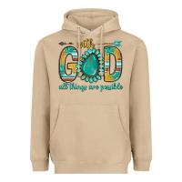 Mushroom with god all things are possible with turquoise gemstone bbs Heavyweight Hoodie - BundleAndBundleShop