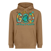 Toasted Coconut with god all things are possible with turquoise gemstone bbs Heavyweight Hoodie - BundleAndBundleShop