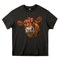 Asphalt red angus face Heavy Core Tee - LillyAllenDesigns