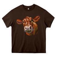 Chocolate Brown red angus face Heavy Core Tee - LillyAllenDesigns