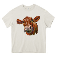 Red Angus Face Heavy Core Tee | Teevron