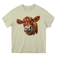 Mossy red angus face Heavy Core Tee - LillyAllenDesigns