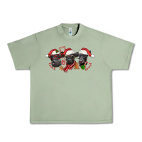 Oil Green Christmas Black Angus Cows Urban Heavy Tee - LillyAllenDesigns