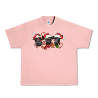 Salmon Christmas Black Angus Cows Urban Heavy Tee - LillyAllenDesigns