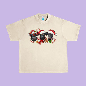 Christmas Black Angus Cows Urban Heavy Tee Designed By Lillyallendesigns