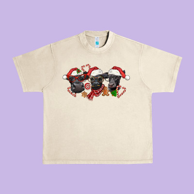 Christmas Black Angus Cows Urban Heavy Tee Designed By Lillyallendesigns
