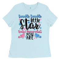Baby Blue twinkle twinkle little star Ladies Tee - MaliasSmallBusiness