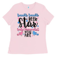 Bubblegum Pink twinkle twinkle little star Ladies Tee - MaliasSmallBusiness