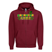 Burgundy St. Patrick's Shamrock farm Zipper Hoodie - CowGirlArtShop