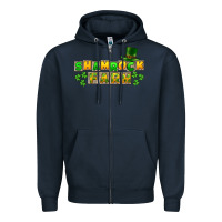 Navy St. Patrick's Shamrock farm Zipper Hoodie - CowGirlArtShop
