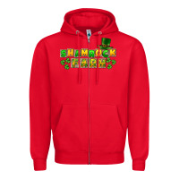 Red St. Patrick's Shamrock farm Zipper Hoodie - CowGirlArtShop