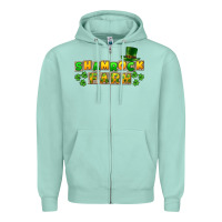 Seafoam St. Patrick's Shamrock farm Zipper Hoodie - CowGirlArtShop