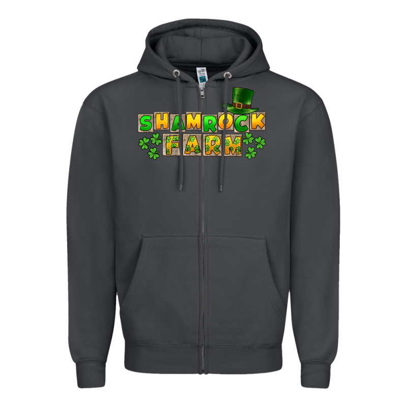 St. Patrick's Shamrock Farm Zipper Hoodie by CowGirlArtShop | Teevron