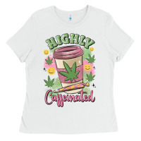 White highly caffeinated Ladies Tee - MaliasSmallBusiness