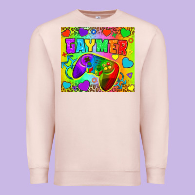 Lgbtq+ Gaymer With Hearts Tumbler Premium Sweatshirt Designed By Bundleandbundleshop