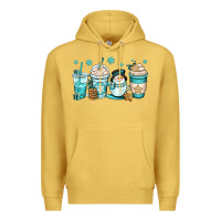 Antique Gold winter coffee cups Premium Hoodie - OliviaCreatesArt
