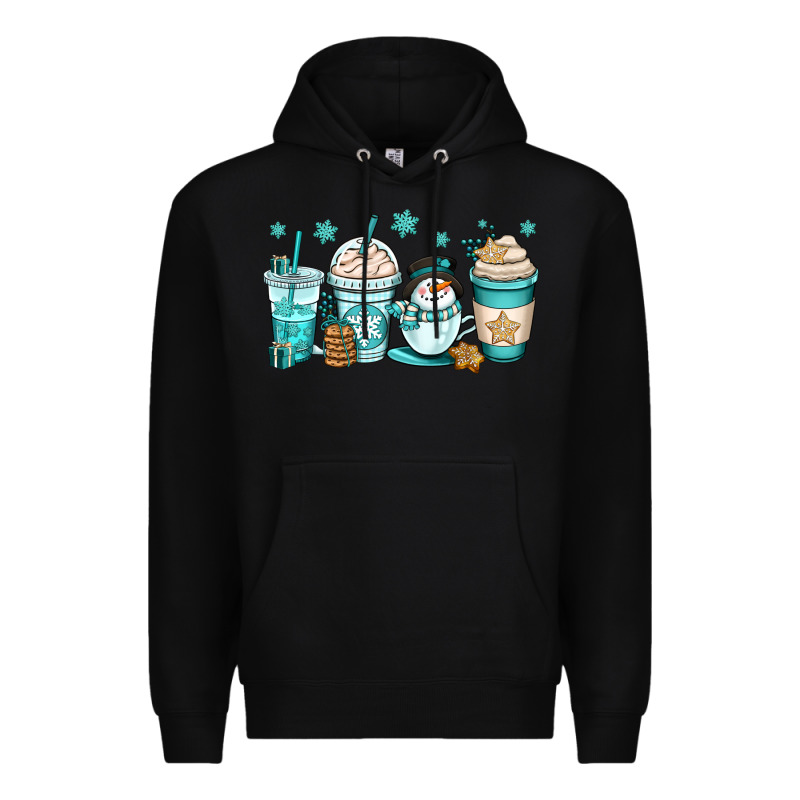 Winter Coffee Cups Premium Hoodie by OliviaCreatesArt | Teevron