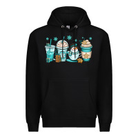 Black winter coffee cups Premium Hoodie - OliviaCreatesArt