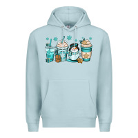 Blue Mist winter coffee cups Premium Hoodie - OliviaCreatesArt
