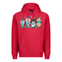 Cardinal winter coffee cups Premium Hoodie - OliviaCreatesArt