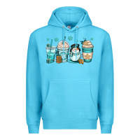 Ocean Blue winter coffee cups Premium Hoodie - OliviaCreatesArt