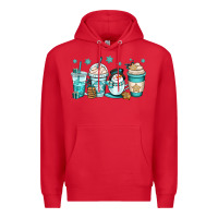 Red winter coffee cups Premium Hoodie - OliviaCreatesArt