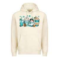 Sandshell winter coffee cups Premium Hoodie - OliviaCreatesArt