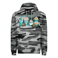 Slate Camo winter coffee cups Premium Hoodie - OliviaCreatesArt