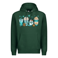 Sports Green winter coffee cups Premium Hoodie - OliviaCreatesArt
