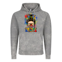 Cloud Rock autism mom messy bun Vintage Hoodie - LillyAllenDesigns
