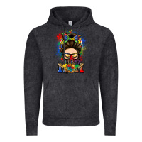 Vintage Black autism mom messy bun Vintage Hoodie - LillyAllenDesigns
