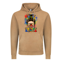 Vintage Camel autism mom messy bun Vintage Hoodie - LillyAllenDesigns
