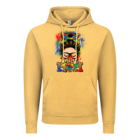 Vintage Mustard autism mom messy bun Vintage Hoodie - LillyAllenDesigns