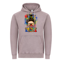 Autism Mom Messy Bun Vintage Hoodie | Teevron
