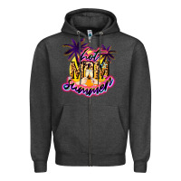 Charcoal Heather Hot mom summer mother' say Zipper Hoodie - HowdyJamesFarm